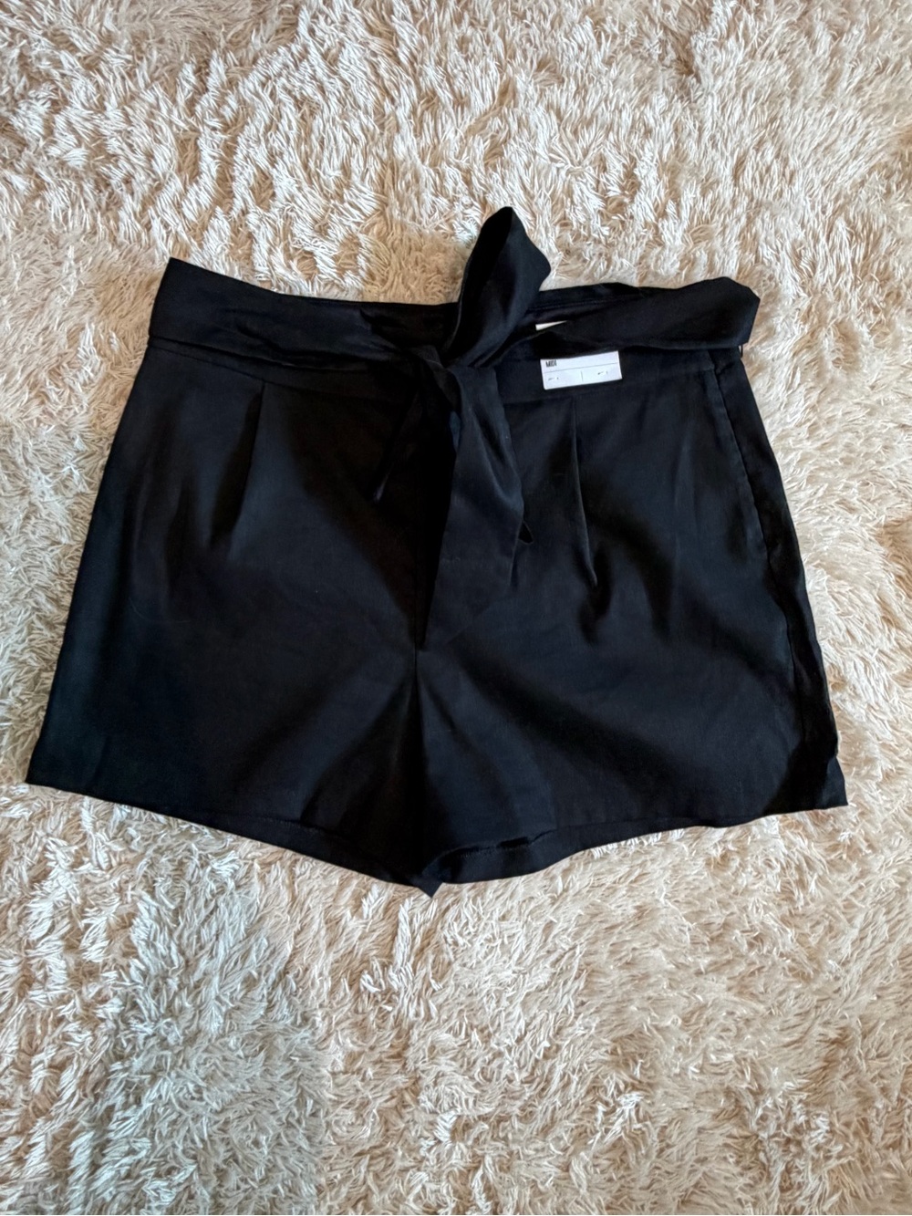 Express Black High-Waist Tie-Waist Shorts